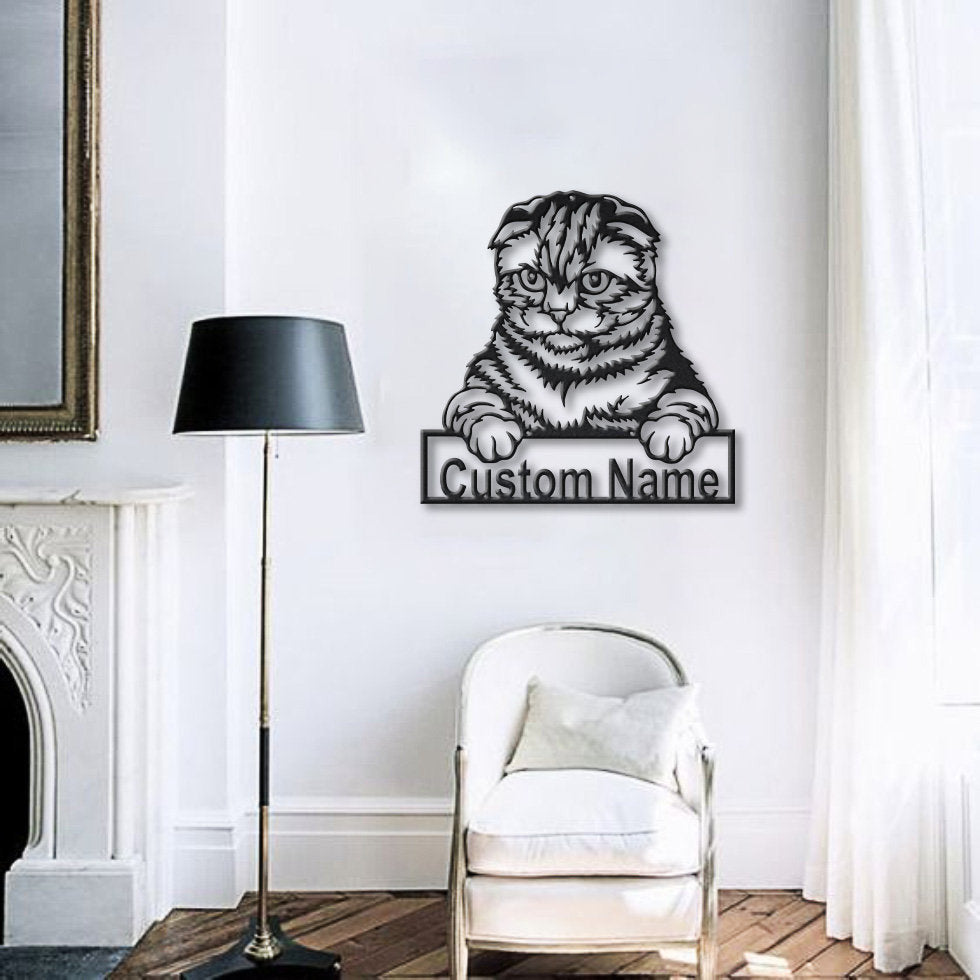 Personalized Scottish Fold Cat Metal Sign Art, Custom Scottish Fold Cat Metal Sign, Animal Gift, Pets Gift, Birthday Gift, Laser Cut Metal Signs Custom Gift Ideas