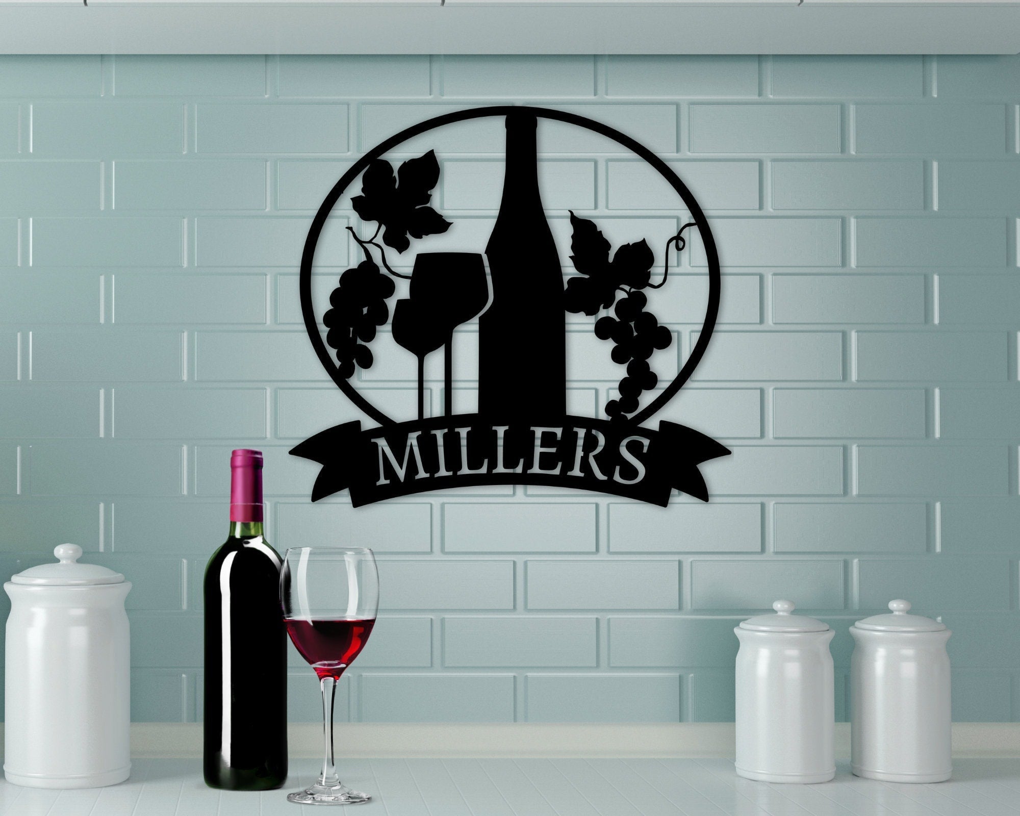 Custom Wine Sign, Metal Wine Name Sign, Valentines Day Gift, Kitchen Wine Sign, Outdoor Decor, Metal Sign, Personalized Metal Wine Sign, Laser Cut Metal Signs Custom Gift Ideas