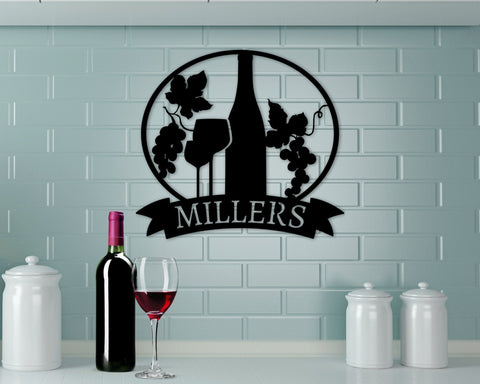 Custom Wine Sign, Metal Wine Name Sign, Valentines Day Gift, Kitchen Wine Sign, Outdoor Decor, Metal Sign, Personalized Metal Wine Sign, Laser Cut Metal Signs Custom Gift Ideas