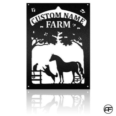 Farm Horse Dog And Cat Personalized Metal Sign, Farmhouse D¨¦cor Afcultures Metal Wall Art, Metal Laser Cut Metal Signs Custom Gift Ideas