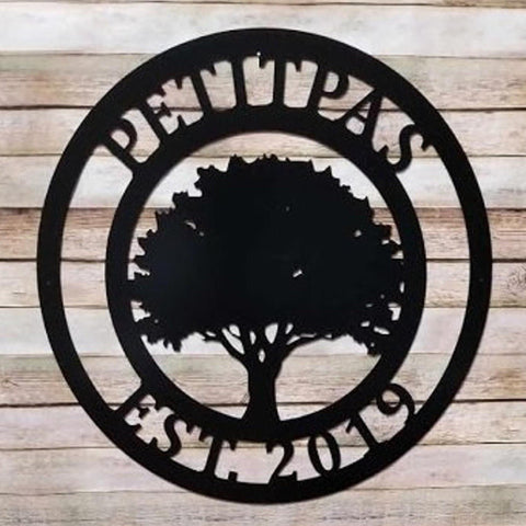 Family Tree Personalized Door Hanger Wall Decor, Tree Of Life Family Gift Idea, Family Sign Housewarming Gift Grandchildren, Kids, Laser Cut Metal Signs Custom Gift Ideas