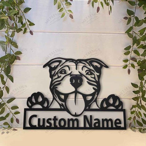 American Pit Bull Personalized Metal Wall Decor, Cut Metal Sign, Metal Wall Art, Metal House Sign, Metal Laser Cut Metal Signs Custom Gift Ideas