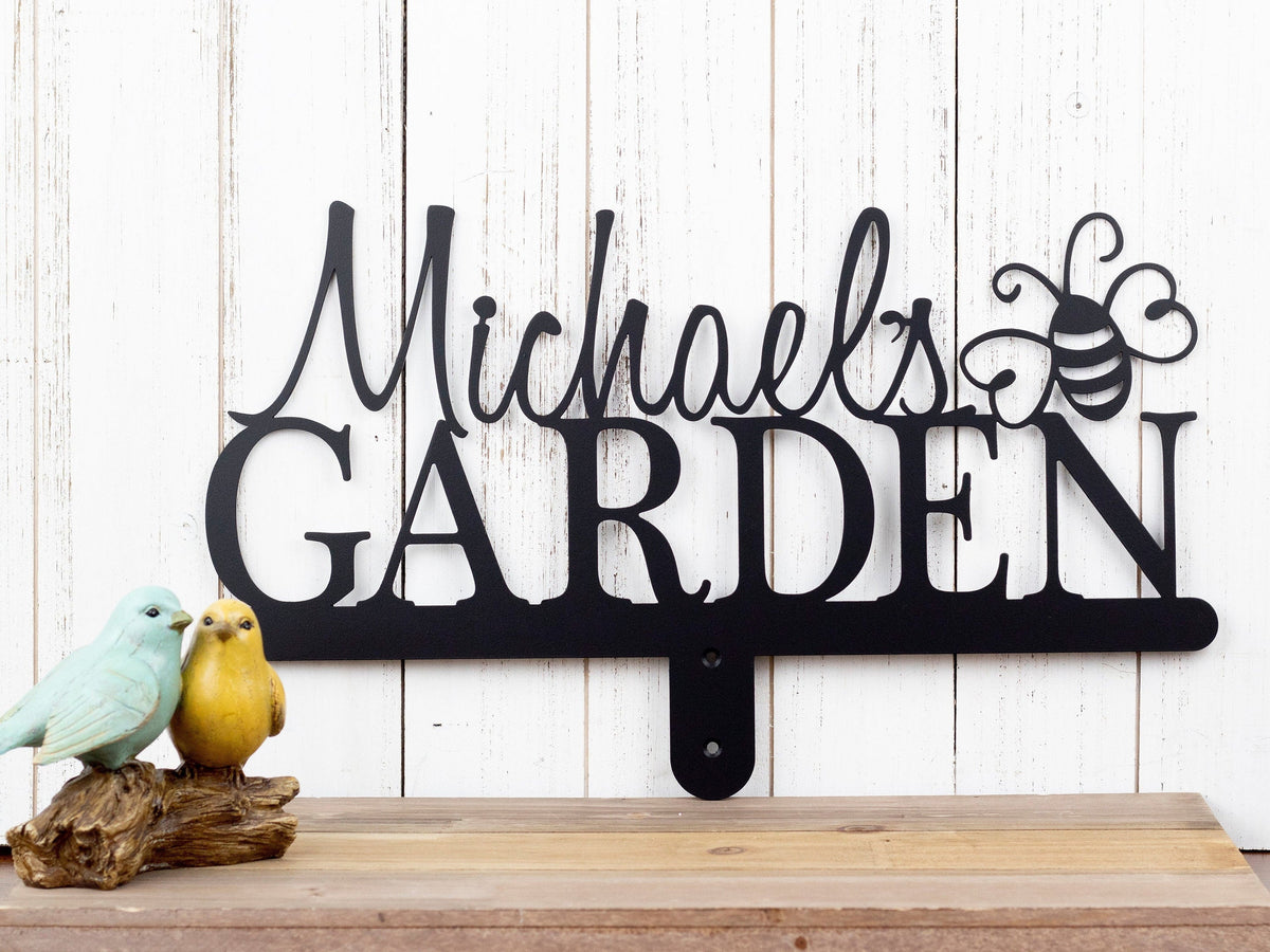 Custom Name Sign, Metal Garden Sign, Garden Sign, Metal Sign, Personalized Gift, Sign, Custom Garden Sign, Bumble Bee, Laser Cut Metal Signs Custom Gift Ideas