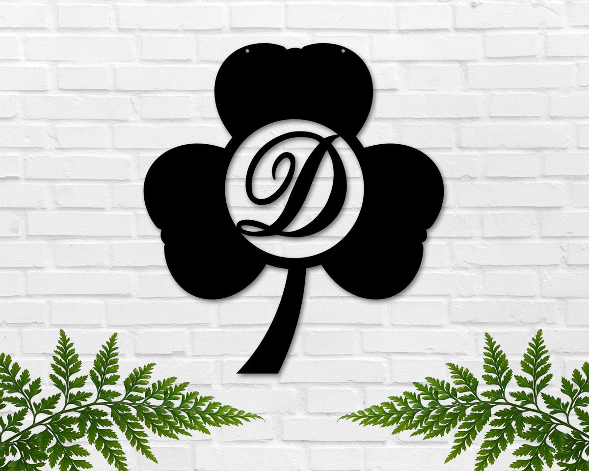 Aeticon PrintPrint St. Patrick's Day Shamrock Monogram Door Wall Hanging Personalized, Metal Sign, Lucky Name Sign, Clover Sign, St Pattys Day D\u00e9cor Laser Cut Metal Signs Custom Gift Ideas