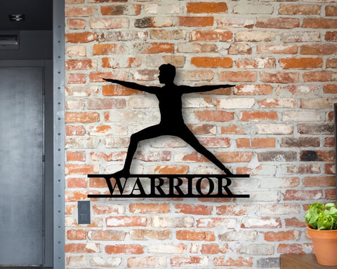 Personalized Yoga Warrior Sign, Family Name Metal Sign, Personalized Yoga Sign, Custom Last Name Sign, Personalized Metal Wall Art, Laser Cut Metal Signs Custom Gift Ideas