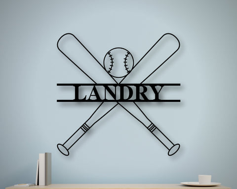 Personalized Metal Baseball Sign, Boys Baseball Art, Baby Shower Gift, Personalized Bat Sign, Baseball Party Decor, Boys Room Art, Laser Cut Metal Signs Custom Gift Ideas