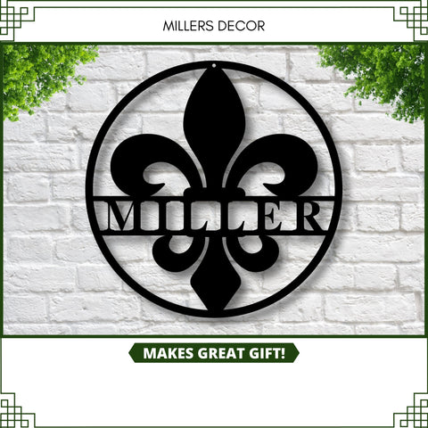 Black Friday Sale, Fleur De Lis Customized Sign, Wall Mount Personalized Fleur De Lis, Personalized Fleur De Lis, Last Name Fleur De Lis,fl, Laser Cut Metal Signs Custom Gift Ideas