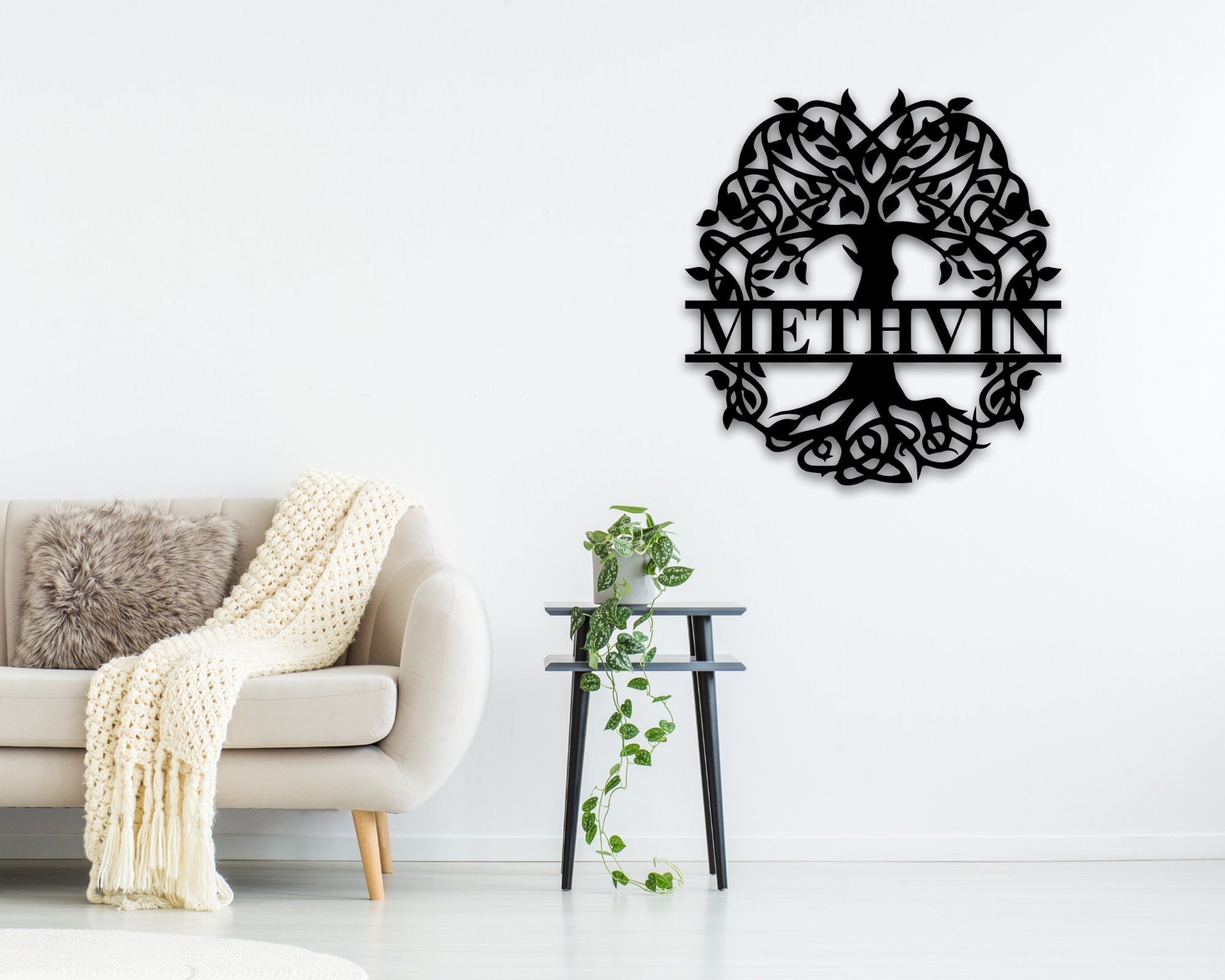 Personalized Tree Of Life Metal Sign, Last Name Sign, Front Porch Sign, Family Name Sign, Housewarming Gift, Wedding Gift, Metal Wall Art, Metal Laser Cut Metal Signs Custom Gift Ideas