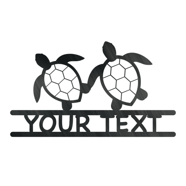 Two Turtles Monogram Customized Metal Signs, Custom Metal Sign, Custom Signs, Metal Sign, Metal Laser Cut Metal Signs Custom Gift Ideas