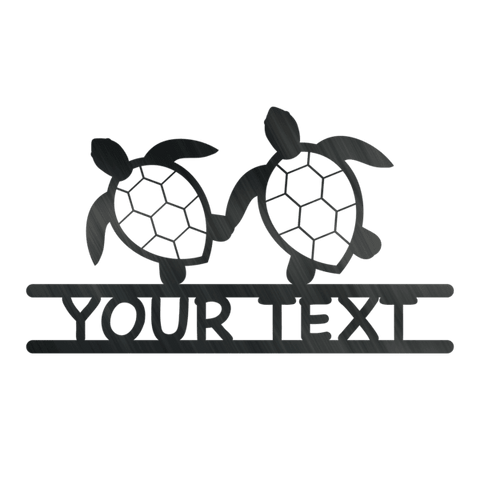 Two Turtles Monogram Customized Metal Signs, Custom Metal Sign, Custom Signs, Metal Sign, Metal Laser Cut Metal Signs Custom Gift Ideas