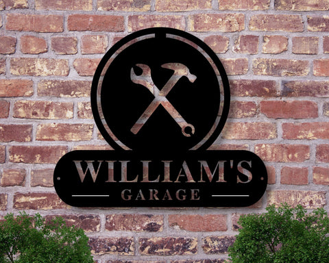 Black Friday Sale, Personalized Garage Sign Personalized Fathers Day Gift Fathers Day Gift Personalized Metal Sign Custom Name Sign, Laser Cut Metal Signs Custom Gift Ideas