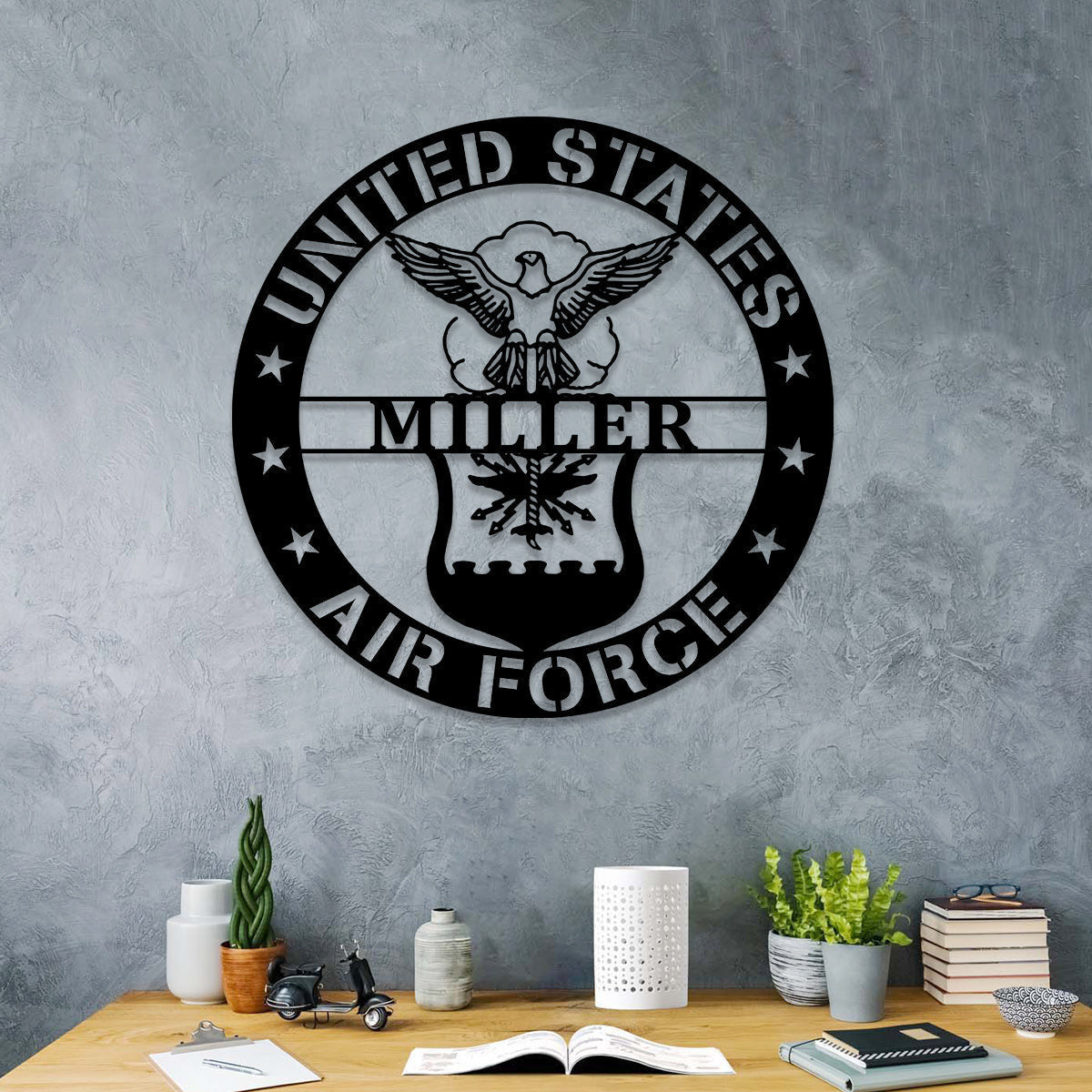 Personalized Name Us Air Force Veteran Metal Sign, Custom Military Metal Art, Metal Laser Cut Metal Signs Custom Gift Ideas