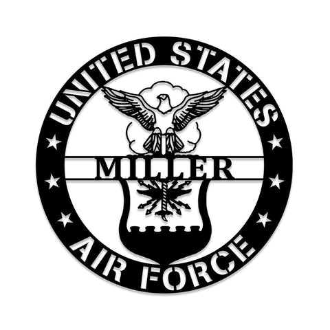 Personalized Name Us Air Force Veteran Metal Sign, Custom Military Metal Art, Metal Laser Cut Metal Signs Custom Gift Ideas