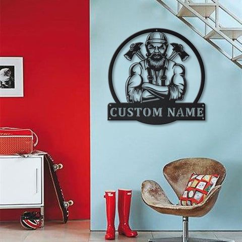 Personalized Woodworker Lumberjack Metal Sign Art, Custom Woodworker Monogram Metal Sign, Woodworker Gifts, Job Gift, Birthday Gift, Laser Cut Metal Signs Custom Gift Ideas