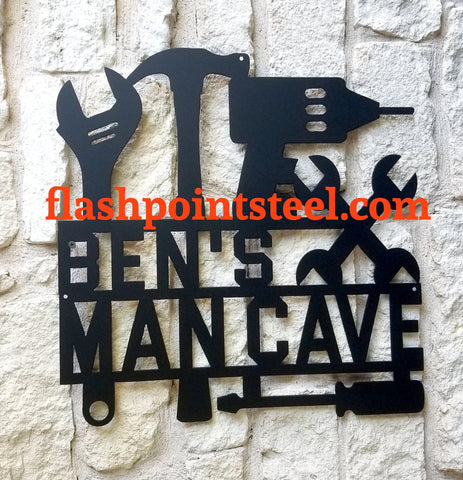 Aeticon PrintPrint Personalized Mancave Sign, Metal Sign, Garage Sign, Rustic Sign, Shop Sign, My Tools , Metal Art, Wall Decor, Mechanical Sign, Workshop Sign Laser Cut Metal Signs Custom Gift Ideas