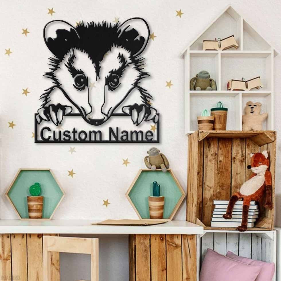 Personalized Opossum Monogram Metal Sign Art, Custom Opossum Metal Sign, Animal Funny, Father's Day Gift, Pets Gift, Birthday Gift, Laser Cut Metal Signs Custom Gift Ideas