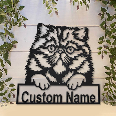 Personalized Persian Cat Metal Sign Art, Custom Persian Cat Metal Sign, Father's Day Gift, Pets Gift, Birthday Gift, Laser Cut Metal Signs Custom Gift Ideas