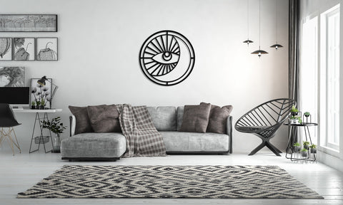 Moon And Eye Metal Wall Art, Large Metal Wall Decor, Wall Hangings, Metal Wall Signs, Housewarming Gift, Metal Laser Cut Metal Signs Custom Gift Ideas