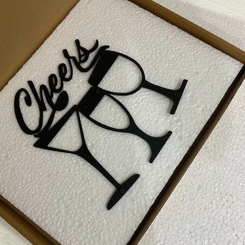 Add A Warm Atmosphere To Your Living Spaces With Our 'cheers' Metal Wall Art, Home Decor Wall Art, Gifts For Her, Decorative Kitchen Art, Metal Laser Cut Metal Signs Custom Gift Ideas