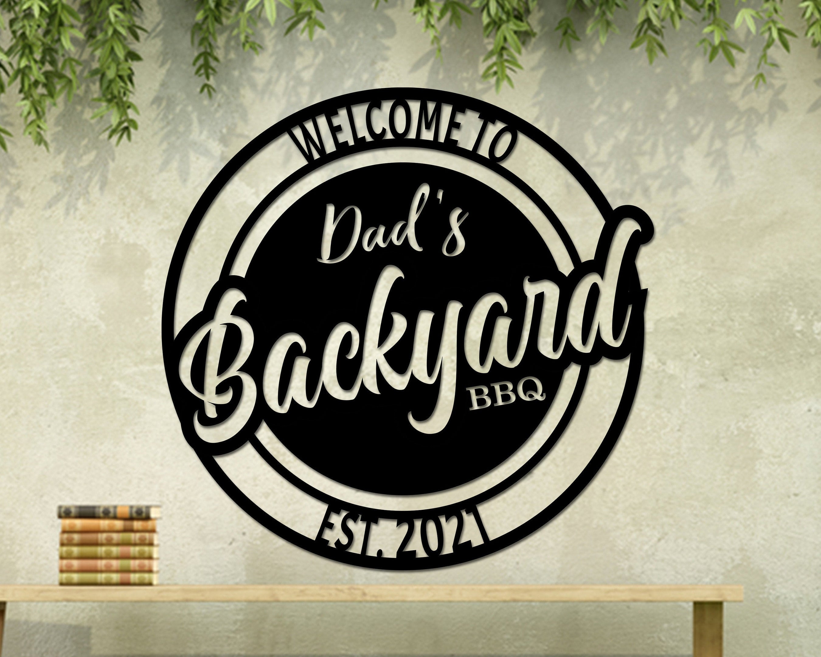 Aeticon PrintPrint Personalized Backyard Bbq Metal Sig, Personalized Home Decor, Metal Wall Art, Outdoor Wall Decor, Metal Wall Decor, Bbq Decor Laser Cut Metal Signs Custom Gift Ideas