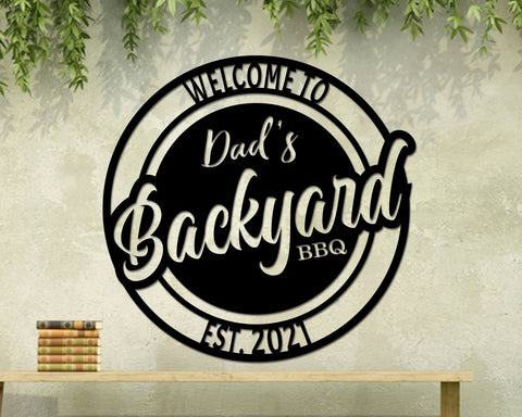 Aeticon PrintPrint Personalized Backyard Bbq Metal Sig, Personalized Home Decor, Metal Wall Art, Outdoor Wall Decor, Metal Wall Decor, Bbq Decor Laser Cut Metal Signs Custom Gift Ideas