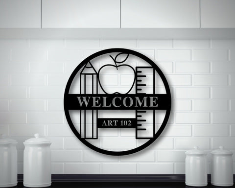 School Name Sign, Custom Name Sign, Metal School Teacher Gift, Last Name Sign, Personalized Metal Sign,classroom Sign,classroom Decor, Laser Cut Metal Signs Custom Gift Ideas