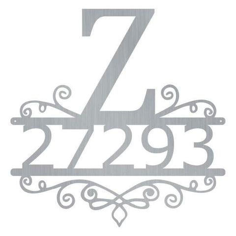 Initial Swirl Address Customized Metal Signs, Custom Metal Sign, Custom Signs, Metal Sign, Metal Laser Cut Metal Signs Custom Gift Ideas