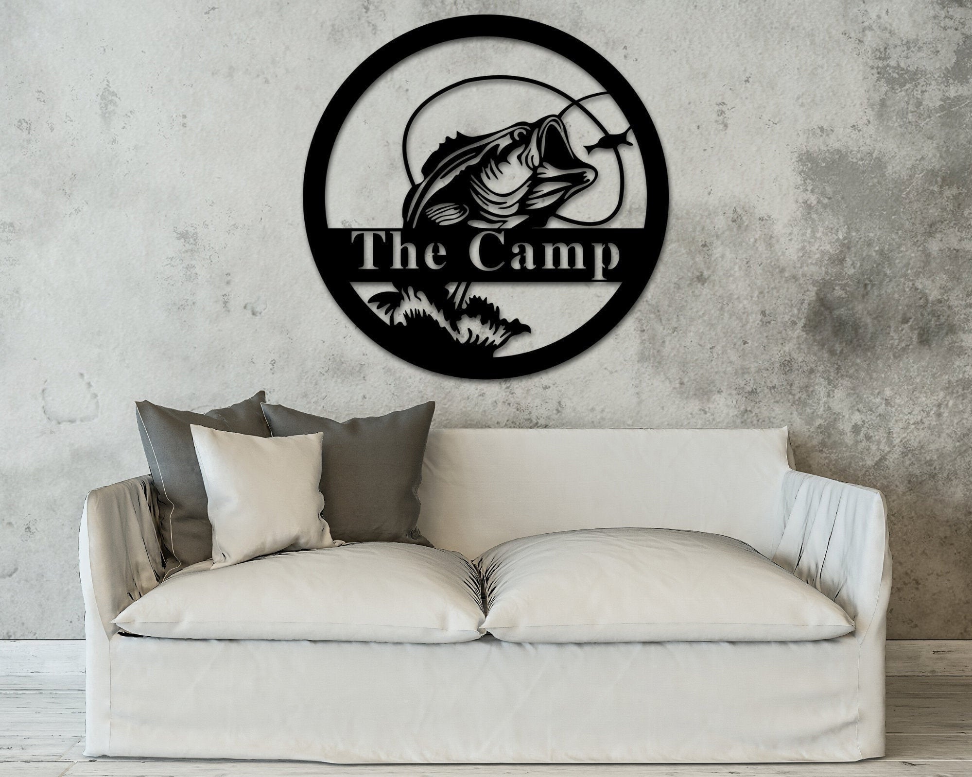 Fishing & Outdoor Name Sign, Gift For Him, Custom Metal Name Sign, Personalized Home Decor, Fishing Gift Ideas, Outdoor Gifts, Rustic Home, Metal Laser Cut Metal Signs Custom Gift Ideas