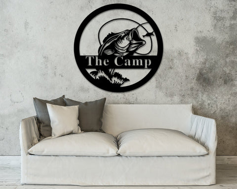 Fishing & Outdoor Name Sign, Gift For Him, Custom Metal Name Sign, Personalized Home Decor, Fishing Gift Ideas, Outdoor Gifts, Rustic Home, Metal Laser Cut Metal Signs Custom Gift Ideas