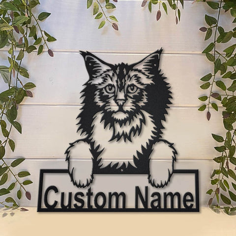 Personalized Norwegian Forest Cat Metal Sign Art, Custom Norwegian Forest Cat Metal Sign, Father's Day Gift, Pets Gift, Birthday Gift, Laser Cut Metal Signs Custom Gift Ideas