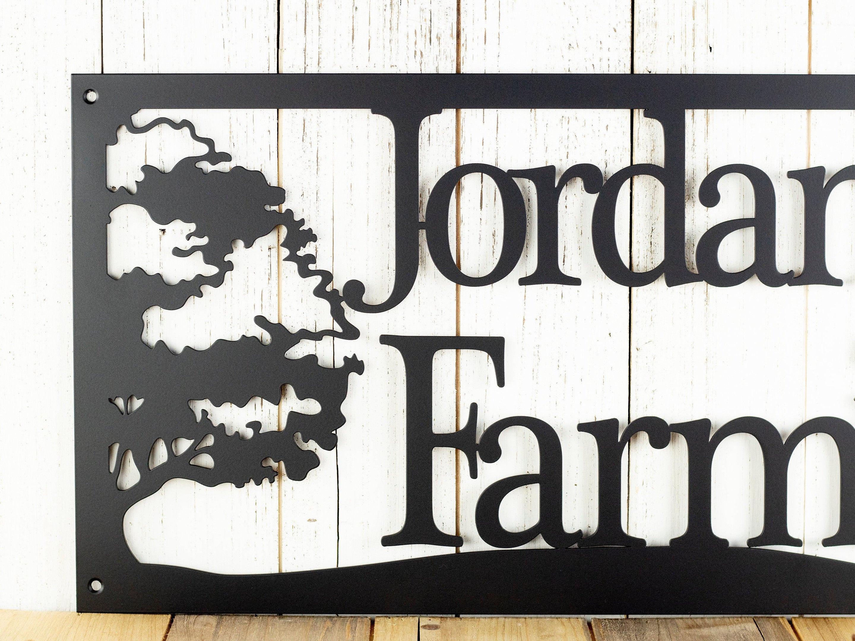 Custom Metal Sign With Oak Trees, Metal Wall Art, Outdoor Plaque, Personalized Sign, Family Name Sign, Custom Sign, Rustic Decor, Laser Cut Metal Signs Custom Gift Ideas