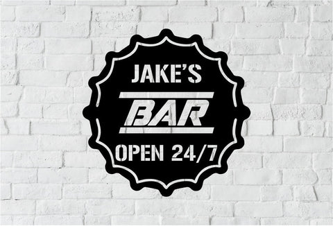Personalized Metal Bar Sign, Fathers Day Gift, Metal Sign, Established Date, Bar Plaque, Laser Cut Metal Signs Custom Gift Ideas