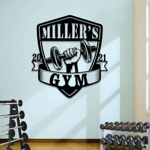 Personalized Metal Gym Sign, Fitness Center, Cross Fit, Wedding, Anniversary Art Gift For Him/her, Metal Laser Cut Metal Signs Custom Gift Ideas