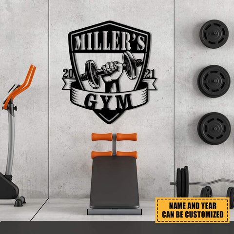 Personalized Metal Gym Sign, Fitness Center, Cross Fit, Wedding, Anniversary Art Gift For Him/her, Metal Laser Cut Metal Signs Custom Gift Ideas