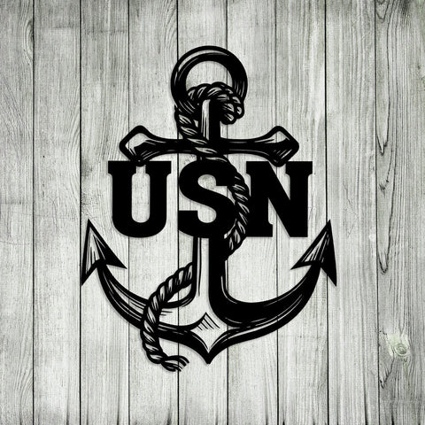 USN US Navy Anchor Veteran Metal Wall Decoration, Metal Laser Cut Metal Signs Custom Gift Ideas