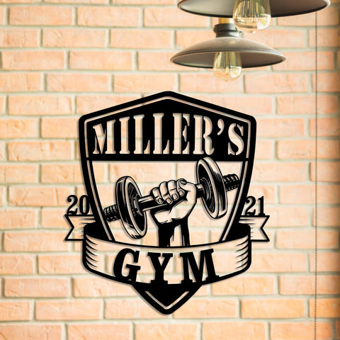 Personalized Metal Gym Sign, Fitness Center, Cross Fit, Wedding, Anniversary Art Gift For Him/her, Metal Laser Cut Metal Signs Custom Gift Ideas