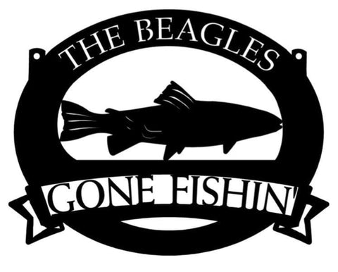 Personalized Metal Trout Fish Or Catfish Or Bass Fish With Lure Sign,gone Fishin Sign,fisherman Address Sign, Laser Cut Fisherman Sign, Metal Wall Art, Metal House Sign, Metal Laser Cut Metal Signs Custom Gift Ideas