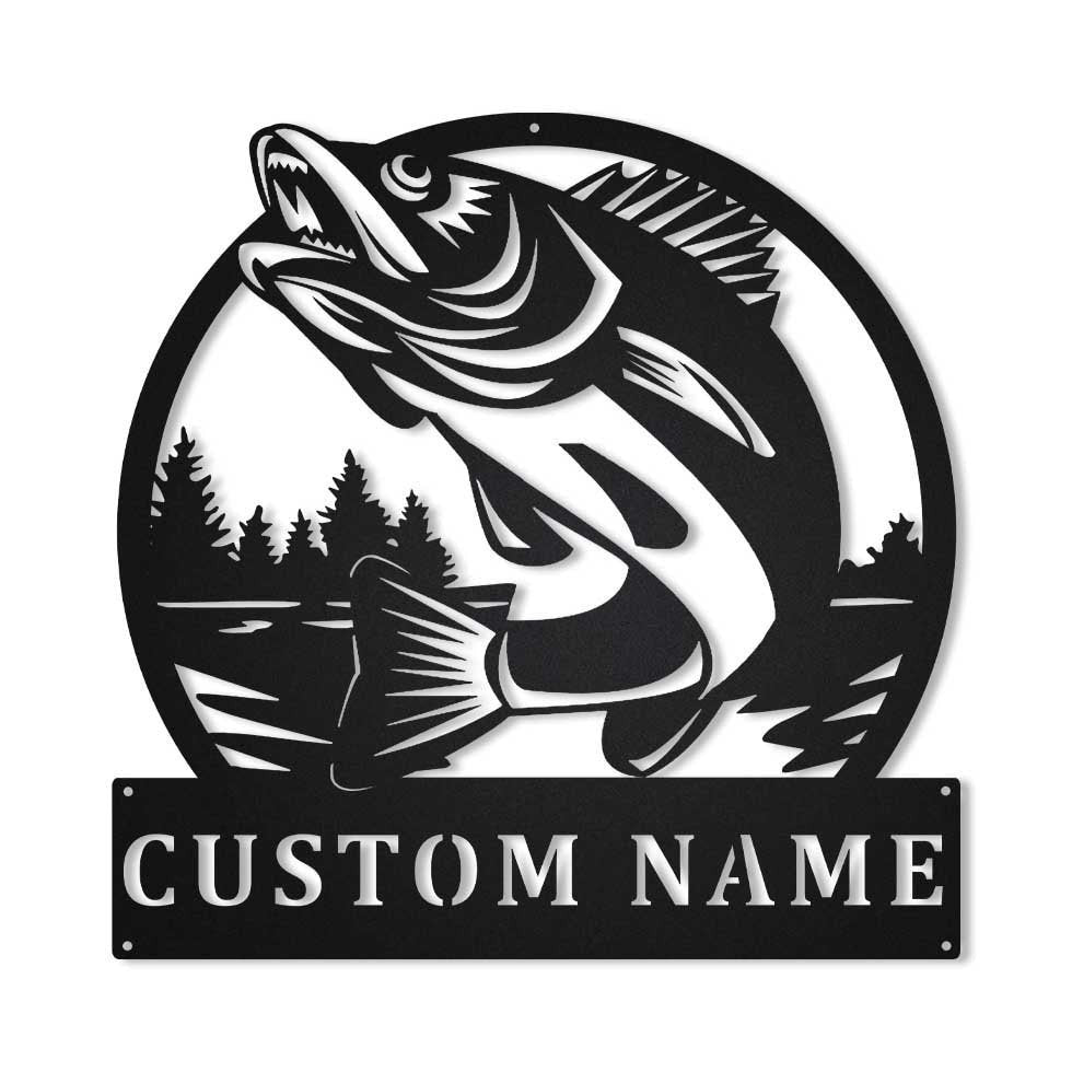 Personalized Walleye Fishing Metal Sign Art, Custom Walleye Fishing Metal Sign, Walleye Fishing Gifts For Men, Walleye Fishing Gift, Laser Cut Metal Signs Custom Gift Ideas