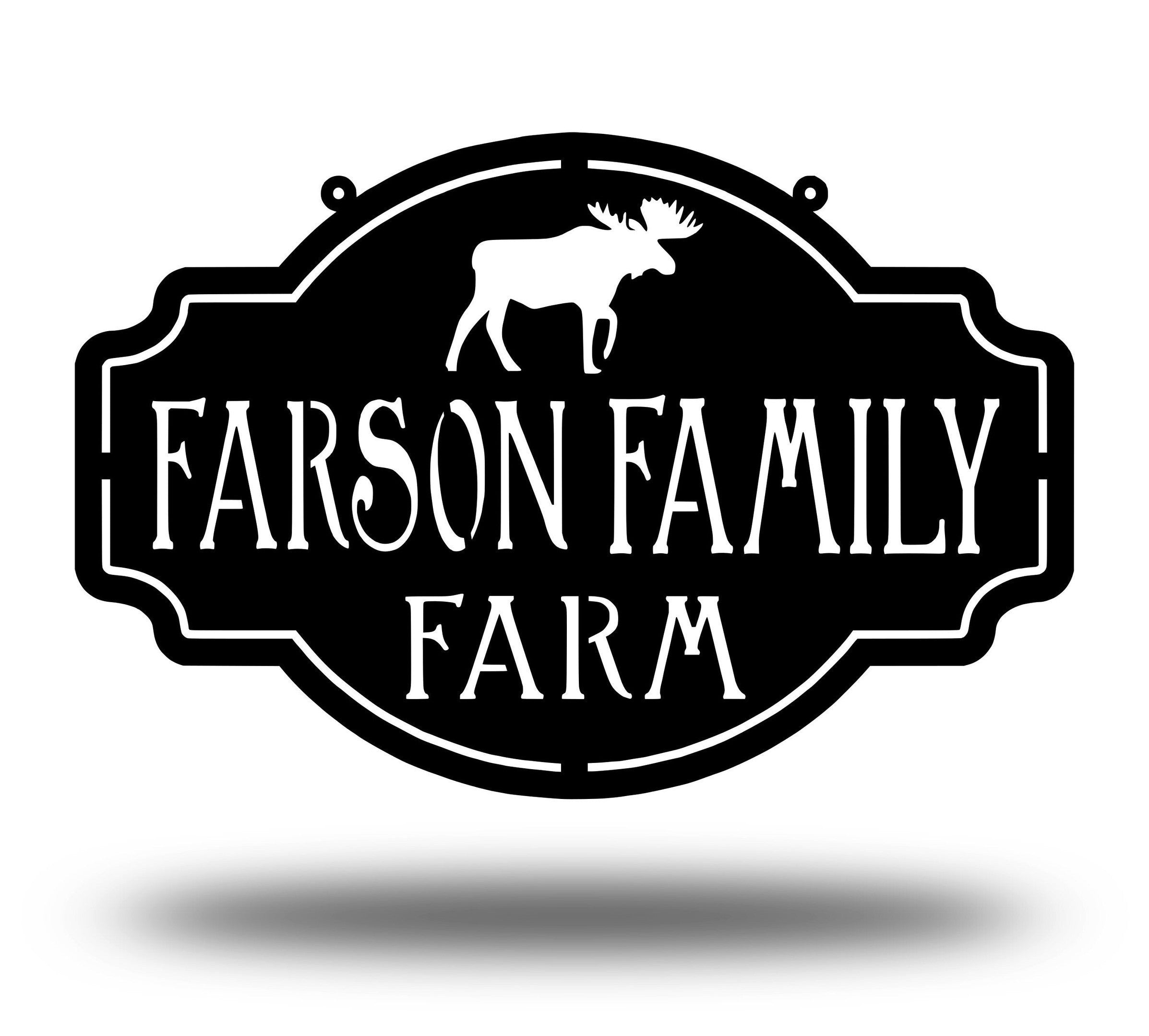 Metal Farm Sign , Moose Personalized Family Name Metal Sign Housewarming Gift Wedding Gift Personalized Gift Metal Wall Art, Laser Cut Metal Signs Custom Gift Ideas