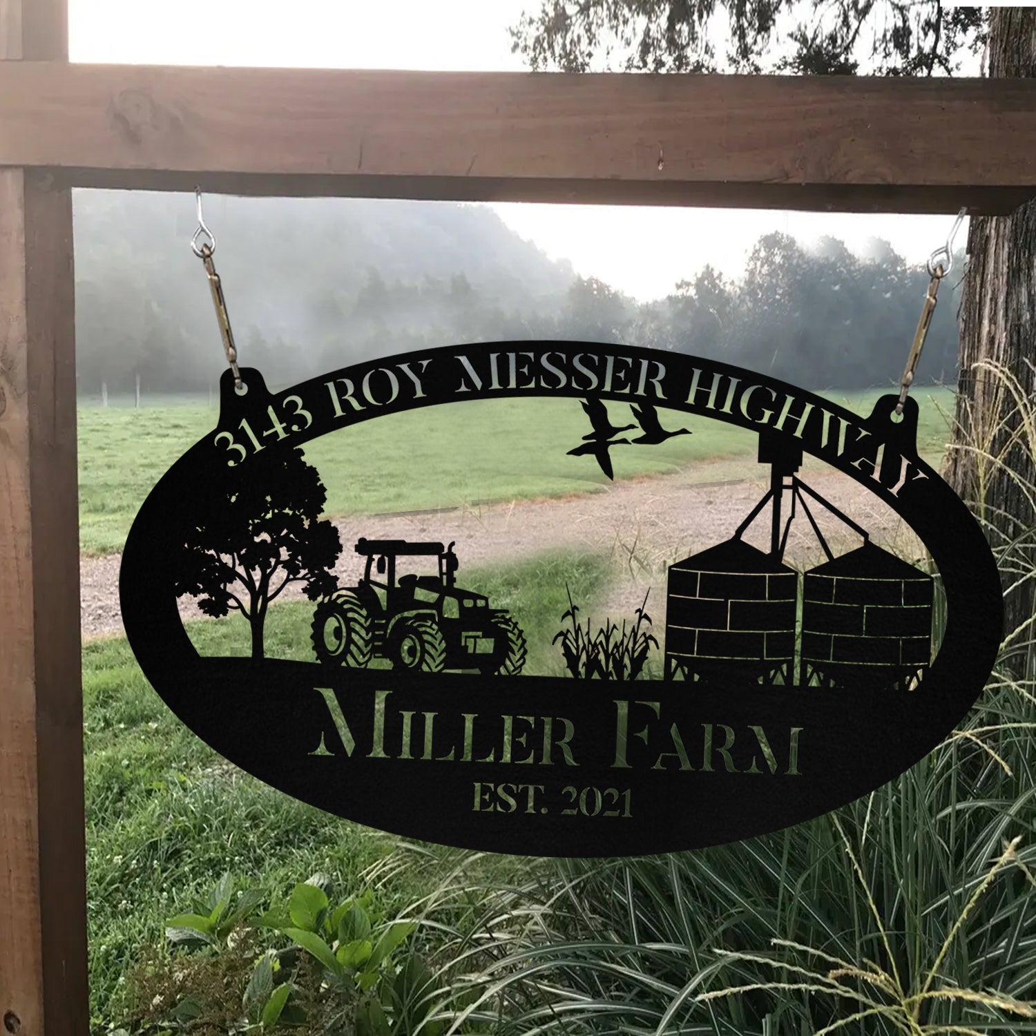 Personalized Metal Farm Sign Grain Bin Tractor, Custom Outdoor Front Gate, Wall Decor Art Gift, Metal Laser Cut Metal Signs Custom Gift Ideas