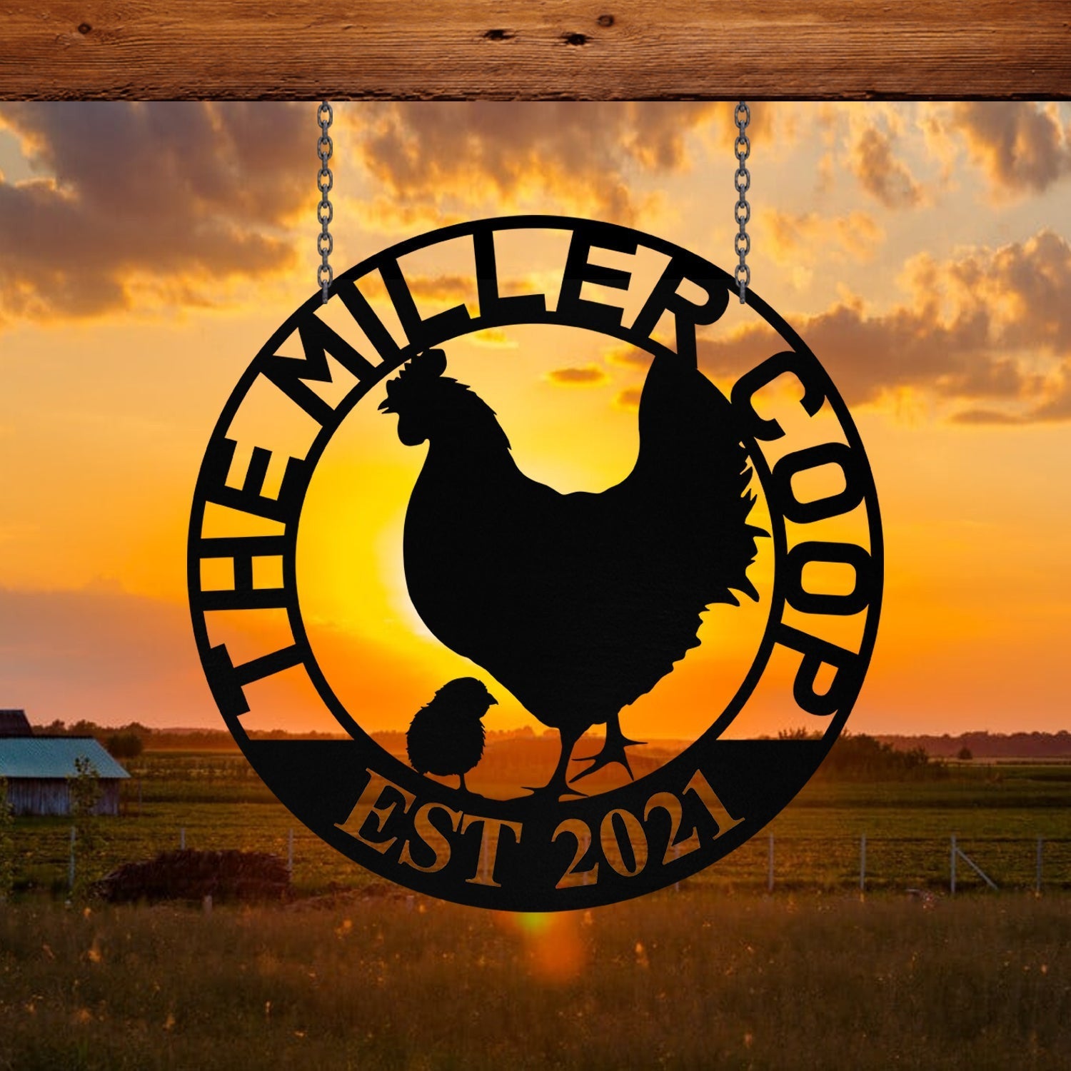 Personalized Hen Chick Chicken Metal Farm Coop Sign, Metal Laser Cut Metal Signs Custom Gift Ideas