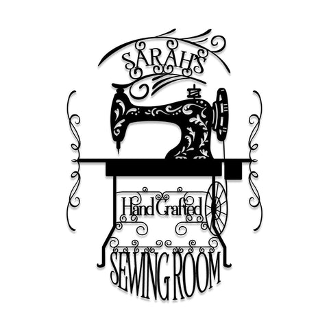Sewing Machine Metal Sign, Quilting, Seamstress, Tailor Room Metal Art, Metal Laser Cut Metal Signs Custom Gift Ideas