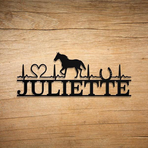 Metal Horse Sign With Heart Beat Custom Personalized Horse Metal Sign, Horseshoe Art, Western Decor, Initial Metal Sign, Housewarming Gift, Farmhouse Decor Afcultures Metal Wall Art, Metal Laser Cut Metal Signs Custom Gift Ideas