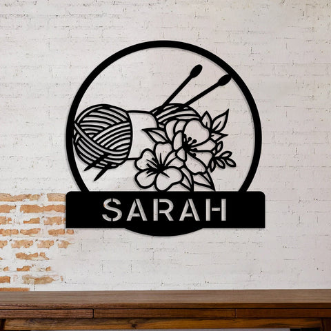 Personalized Crochet Knitting Metal Art, Wall Decor, Wedding Gift For Mother, Grandma, Metal Laser Cut Metal Signs Custom Gift Ideas