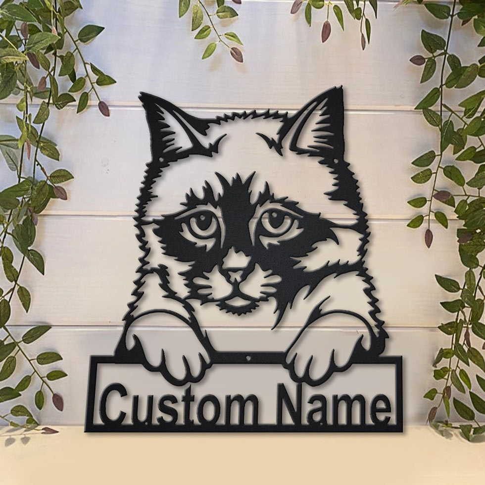 Personalized Birman Cat Metal Sign Art, Custom Birman Cat Metal Sign, Father's Day Gift, Pets Gift, Birthday Gift, Laser Cut Metal Signs Custom Gift Ideas