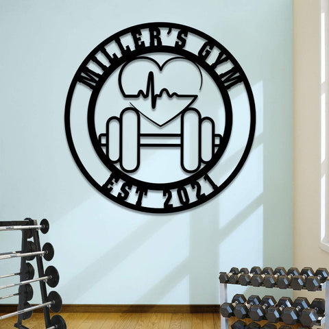 Personalized Metal Gym Sign, Fitness Center, Club, Home Decor, Wedding, Anniversary Art Gift For Him/her, Metal Laser Cut Metal Signs Custom Gift Ideas
