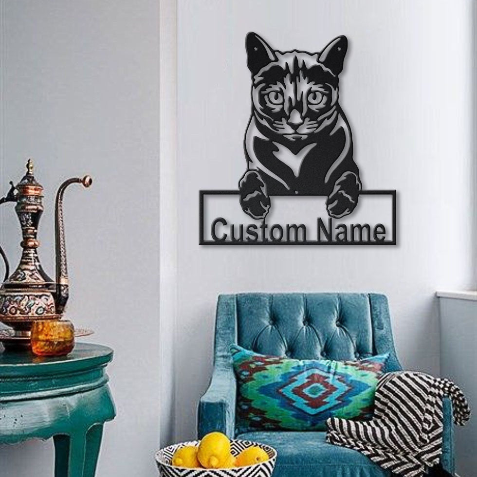 Personalized Russian Blue Cat Metal Sign Art, Custom Russian Blue Cat Metal Sign, Animal Gift, Pets Gift, Birthday Gift, Laser Cut Metal Signs Custom Gift Ideas