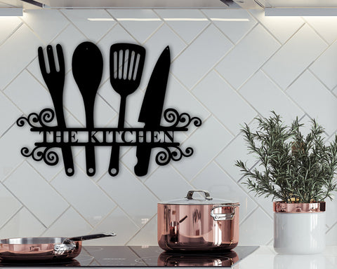 Personalized Kitchen Sign, Custom Sign For Kitchen, Gift For Her, Kitchen Decor, Custom Restaurant Sign, Sign For Nice Restaurant, Business, Metal Laser Cut Metal Signs Custom Gift Ideas