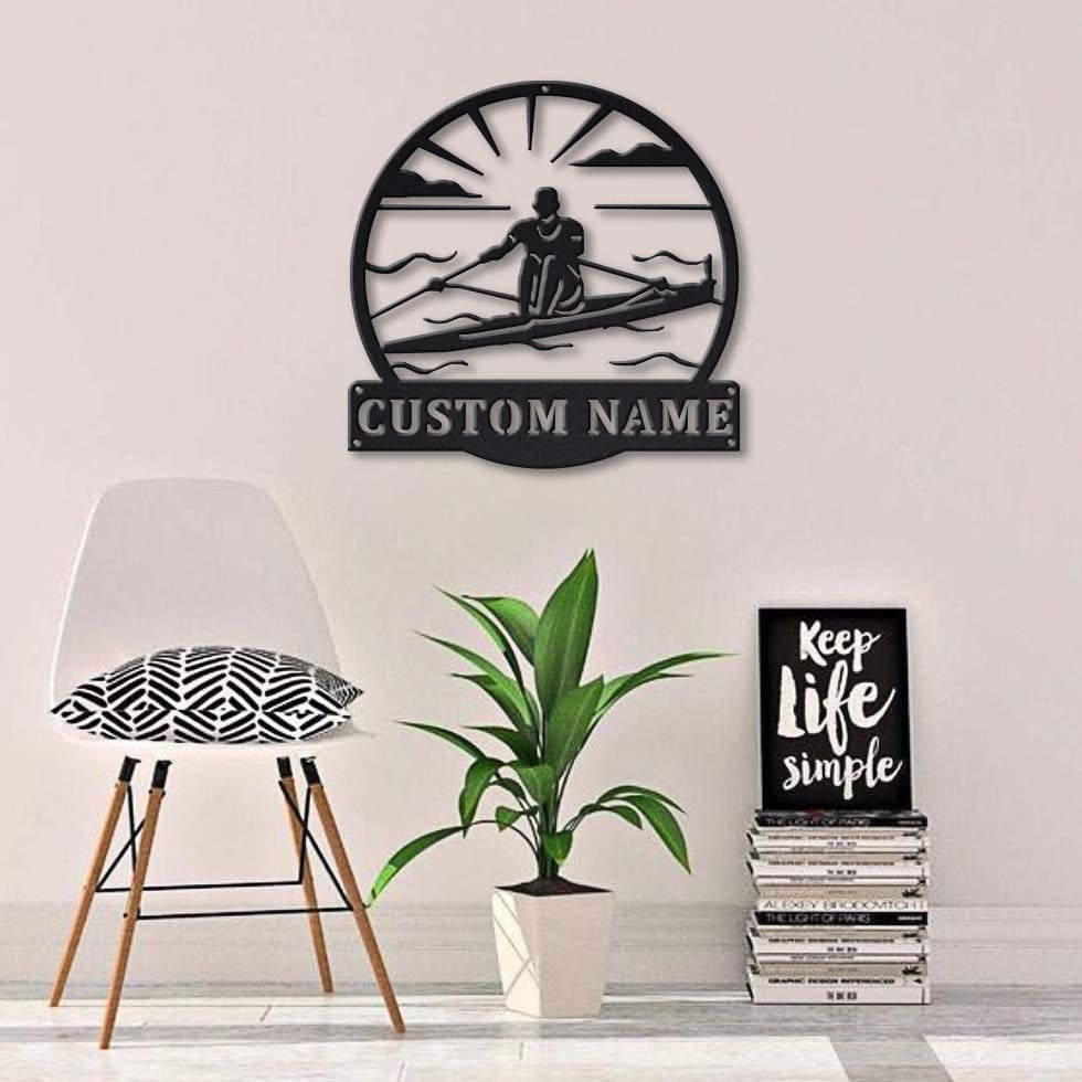 Personalized Sculling Sport Monogram Metal Sign Art, Custom Sculling Sport Metal Sign, Hobbie Gifts, Sport Gift, Birthday Gift, Laser Cut Metal Signs Custom Gift Ideas