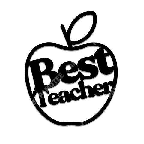 Custom Text Best Teacher Apple Metal Sign, Teacher Appreciation Wall Decor, Metal Laser Cut Metal Signs Custom Gift Ideas